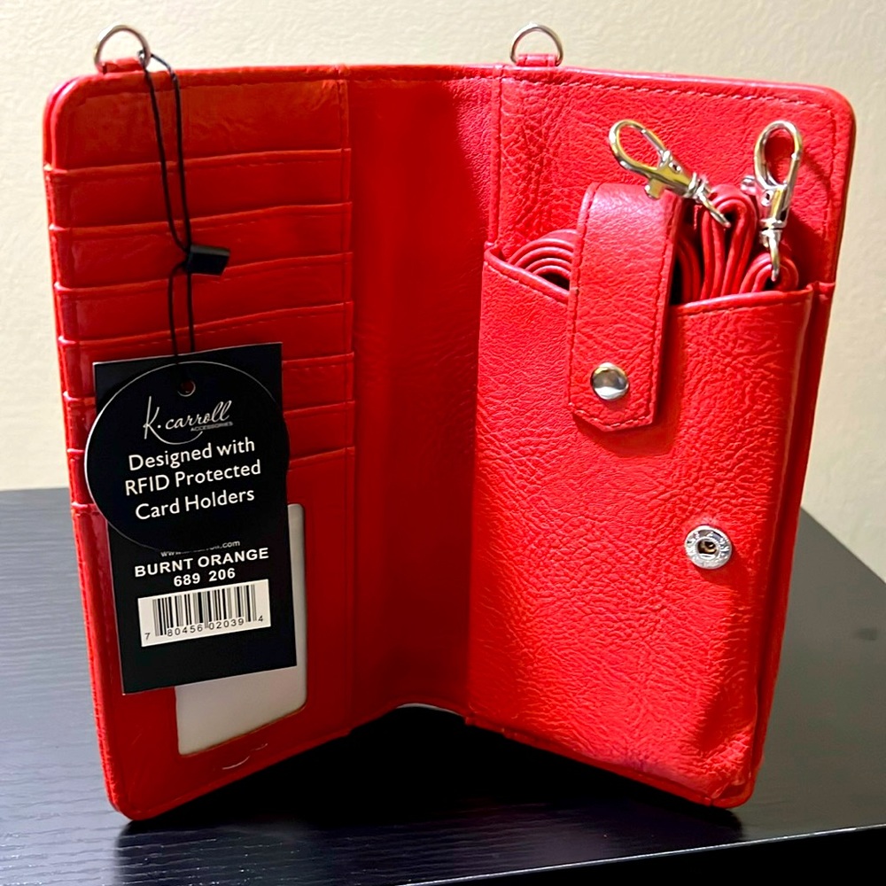 K.Carroll RFID Crossbody Wallet, color Burnt Orange